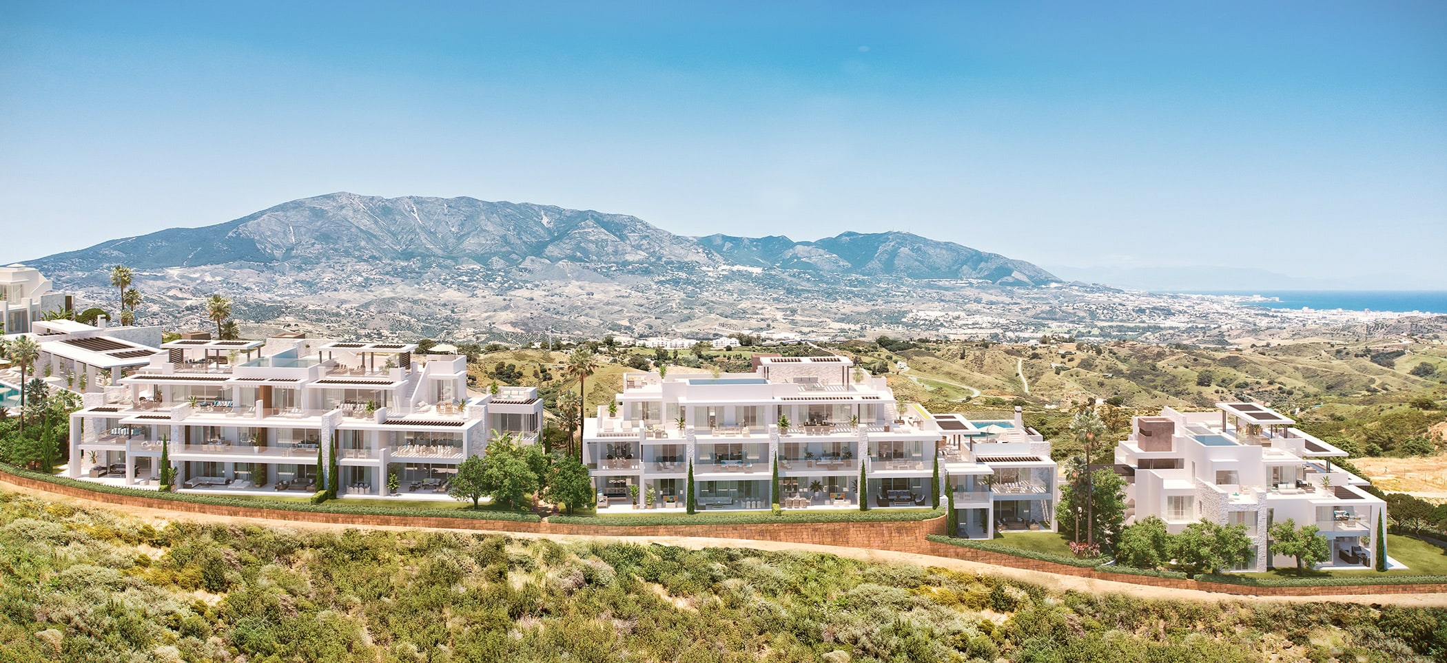 44 apartments in Marbella with sea views bordering a protected nature area